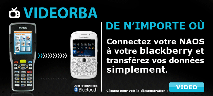De n importe où, connectez votre NAOS à votre Blackberry et transférez vos données simplement